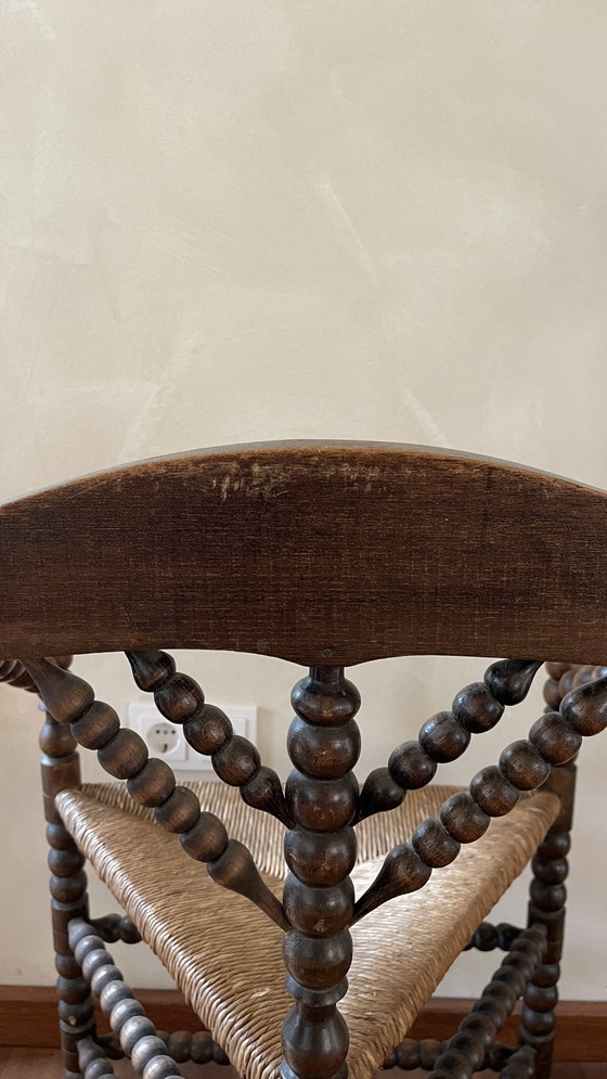 Image 1 of Bobbin Rush Seat Corner Chair