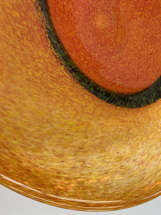 Image 1 of Orange Glass Design Fruit Bowl , 1990'S