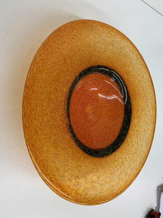 Image 1 of Orange Glass Design Fruit Bowl , 1990'S