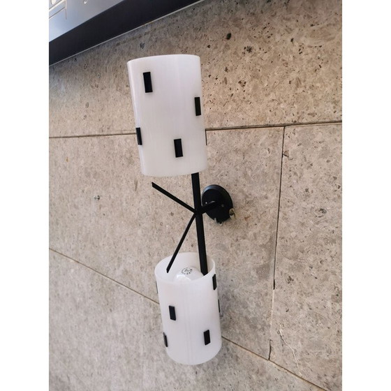 Image 1 of Vintage wall lamp in metal and plexiglas, Italy 1950