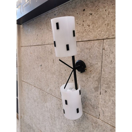 Image 1 of Vintage wall lamp in metal and plexiglas, Italy 1950