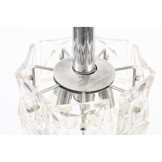 Image 1 of Vintage pendant lamp in crystal glass and metal, Germany 1960