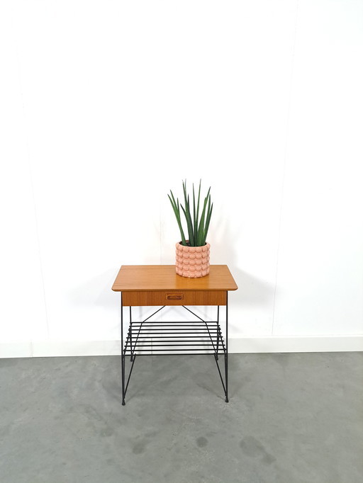 String Cabinet With Drawer And Steel Legs, Nightstand