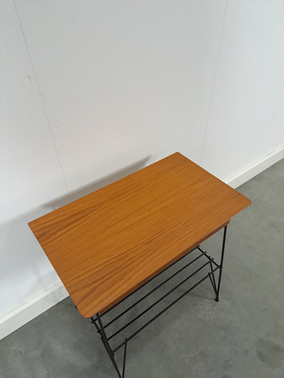 Image 1 of String Cabinet With Drawer And Steel Legs, Nightstand