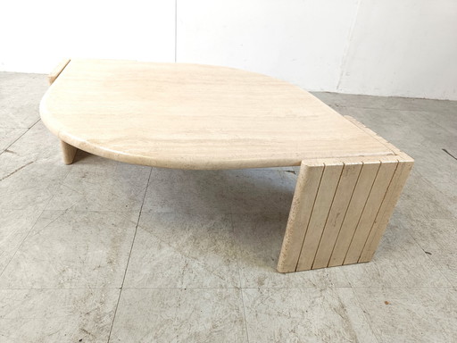 Mesa de centro vintage de travertino