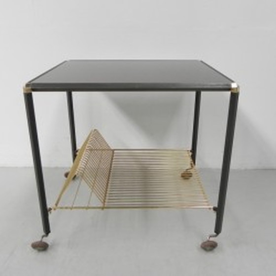 Image 1 of Table basse vintage sur roulettes, support pour célibataires - années 1960