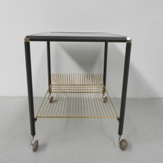 Image 1 of Table basse vintage sur roulettes, support pour célibataires - années 1960