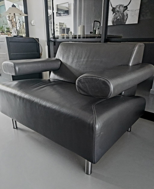 Armchair Cloak Pacific Gray Leather