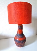 Lampada vintage in gres color corallo, Germania Ovest
