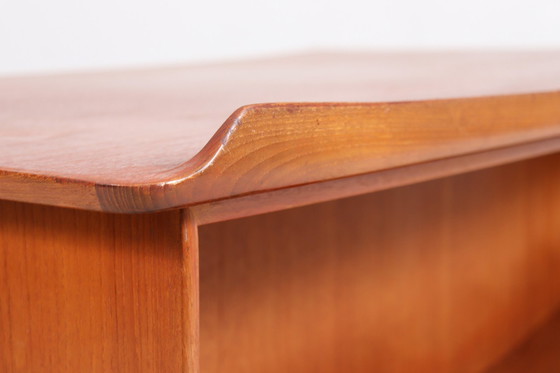 Image 1 of Curved Mid - Century desk in teak by Svend Åge Madsen for Sigurd Hansen, Denmark, 1960s