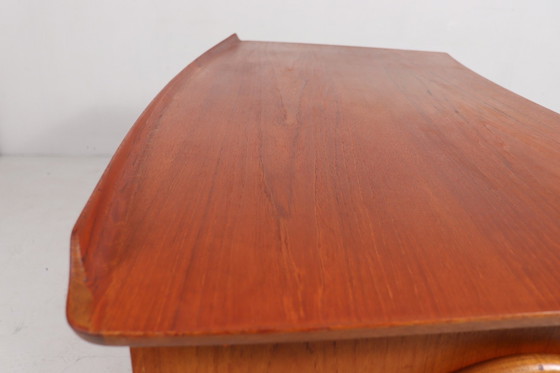 Image 1 of Curved Mid - Century desk in teak by Svend Åge Madsen for Sigurd Hansen, Denmark, 1960s