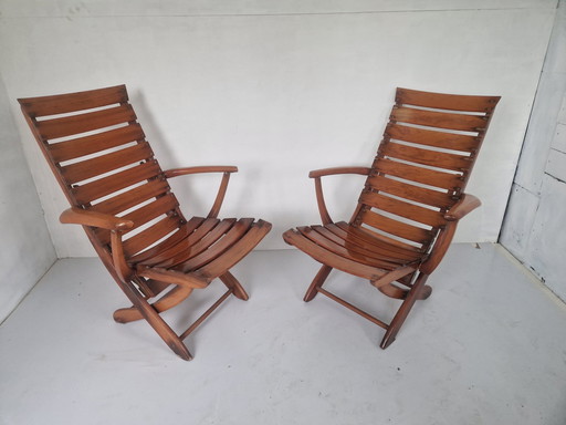 A Pair of Triconfort Wooden Garden Chairs