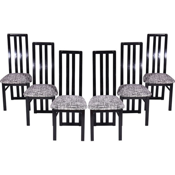 Image 1 of Set di 6 sedie vintage in legno massello di faggio e tessuto di Thon, Repubblica Ceca, 1970