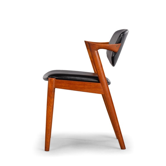 Image 1 of Reupholstered Teak Z-Chair By Kai Kristiansen For Slagelse Mobelvaerk, 1960S, Set Of 4