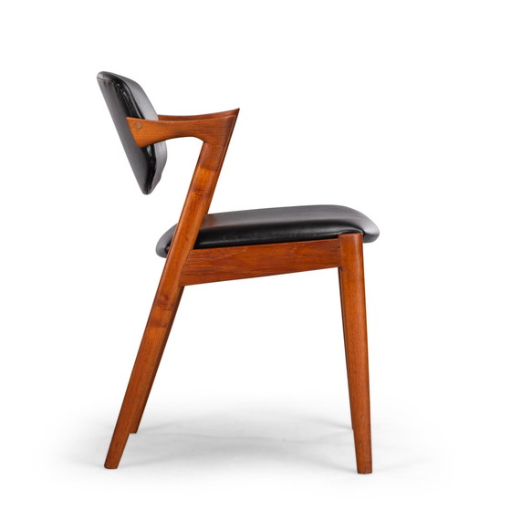 Image 1 of Reupholstered Teak Z-Chair By Kai Kristiansen For Slagelse Mobelvaerk, 1960S, Set Of 4