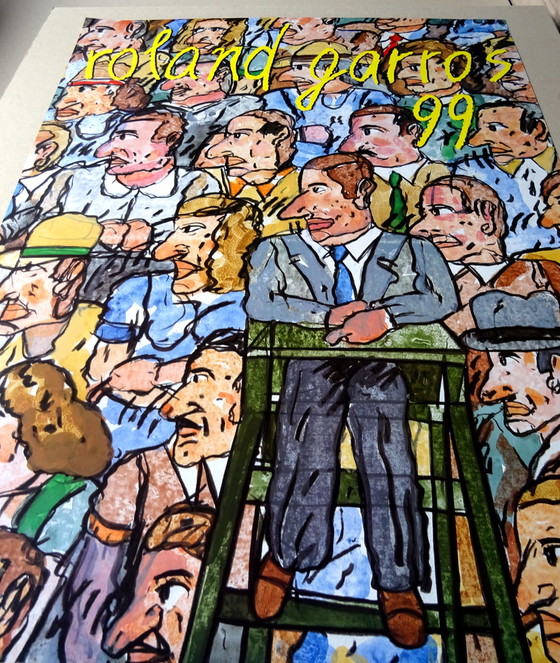 Image 1 of Antonio Segui - Affiche originale Roland Garros 1999 - Galerie Lelong , Paris