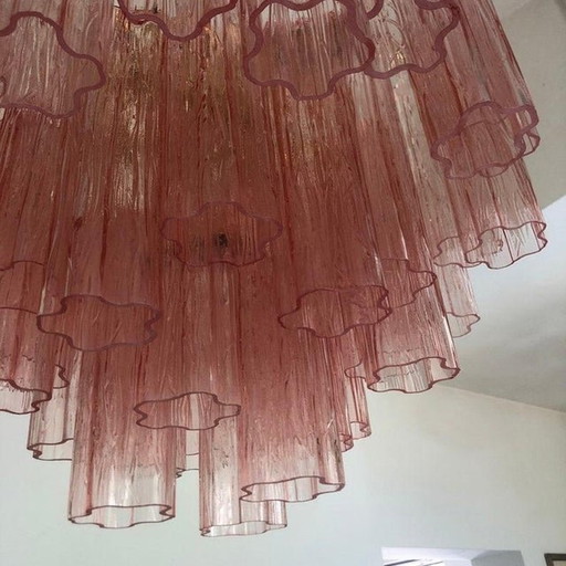 Contemporary Murano Glass Sputnik Chandelier Pink, Mazzega Style