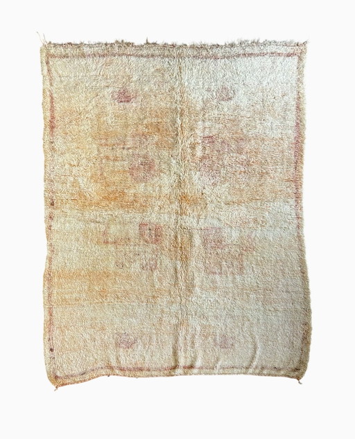 Peachy Moroccan Vintage Wool Rug 