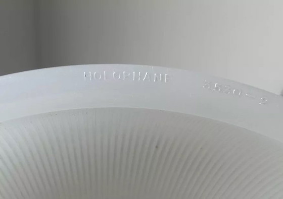 Image 1 of Perzel Vintage Modernist Wall Light, Chrome And Holophane Glass, France 1930