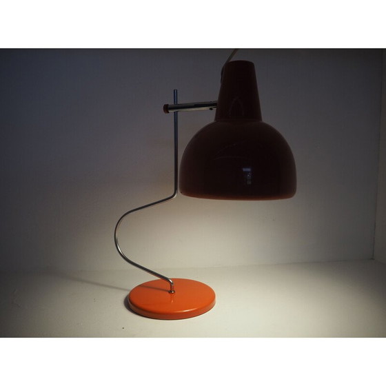 Image 1 of Vintage red table lamp, Czechoslovakia