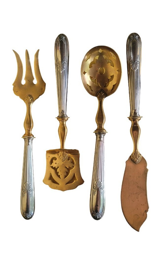 Antique Silver And Gilt Mignard Set