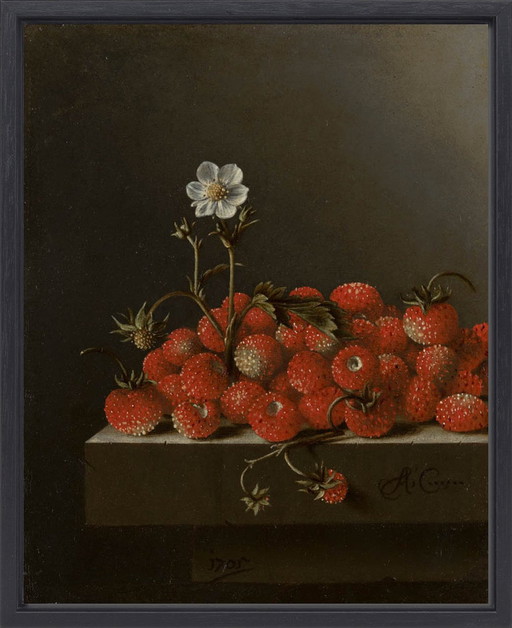 Adriaen Coorte ---Still Life With Woodland Strawberries (Framed)