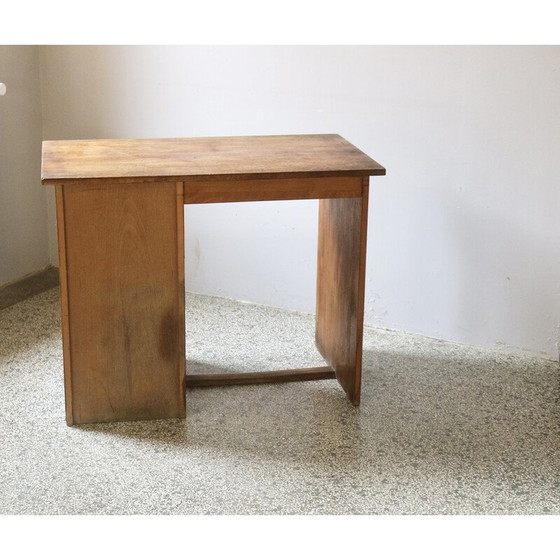 Image 1 of Vintage oakwood desk with sliding curtain, 1950