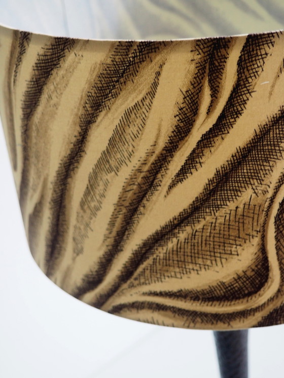 Image 1 of Iron Cast Table Lamp/ Shadow Fornasetti Fabric