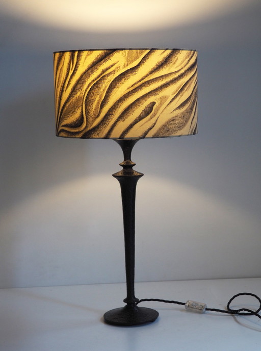 Iron Cast Table Lamp/ Shadow Fornasetti Fabric