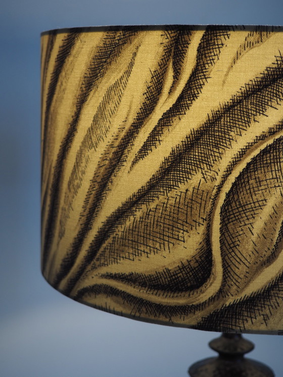 Image 1 of Iron Cast Table Lamp/ Shadow Fornasetti Fabric