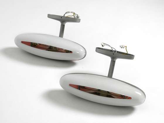 Image 1 of Pair of 80s Postmodern design metal glass wall lights by Candle Fontana Arte Italy