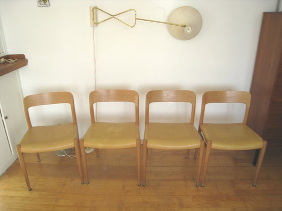 Image 1 of 4 Danish Dining Chairs J. L. Møller Model 75