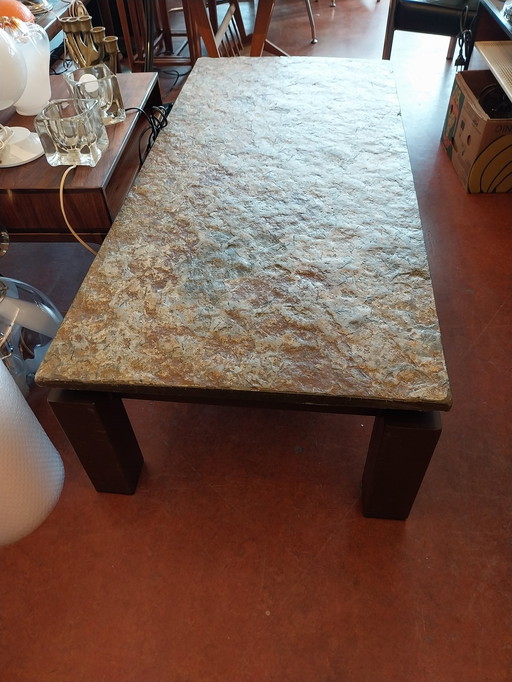 1 X 1970'S Slate Coffee Table 130 X 60 X 35Cm