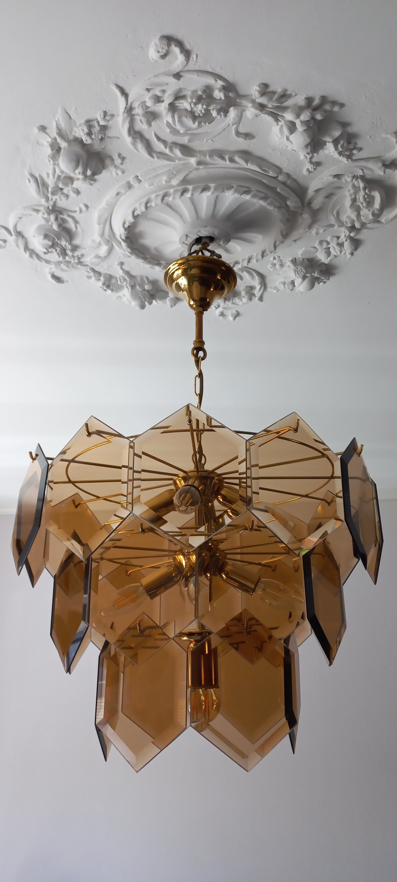 Vintage glass chandelier