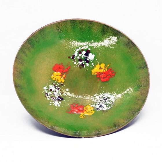 Image 1 of Vintage enameled copper bowl, Germany 1960s