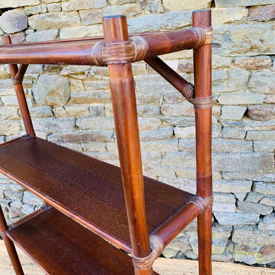 Image 1 of Mensola vintage in bambù e legno, 1970