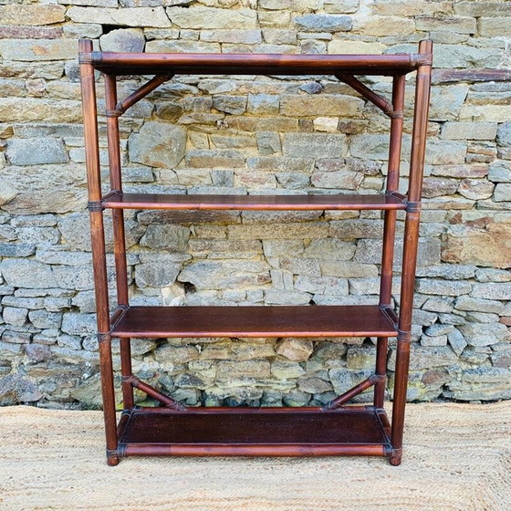 Image 1 of Mensola vintage in bambù e legno, 1970