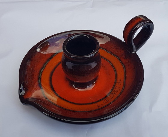 Image 1 of Italian Ceramic Candleholder By Cellarosi