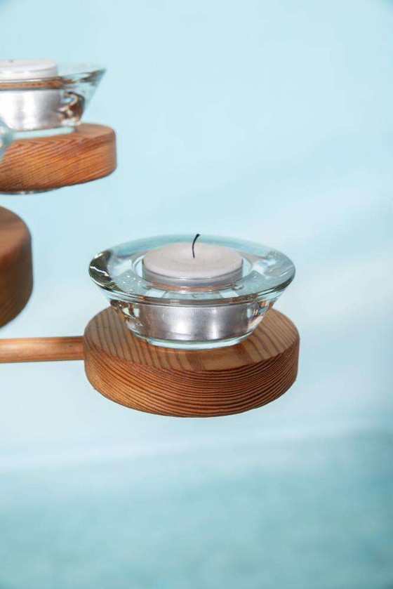 Image 1 of Bohemian chandelier, vintage pine Nordic chandelier