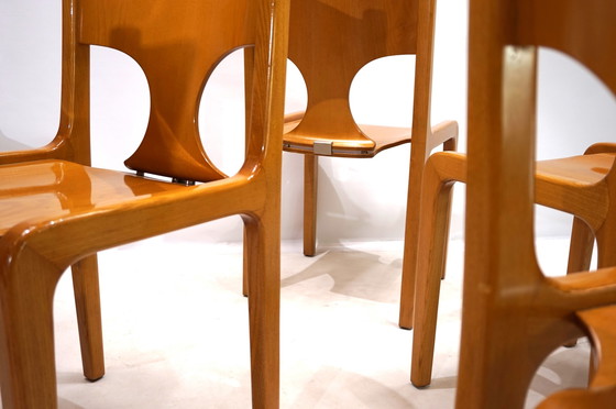 Image 1 of Ensemble de 6 chaises de salle à manger Pozzi par Augusto Savini, 1960