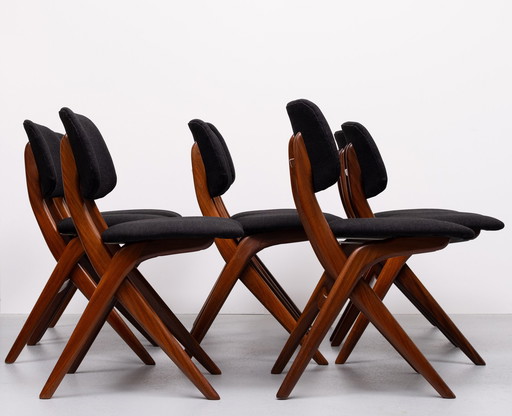 8 Sciccor Dining Chairs Louis Van Teeffelen For Wébé