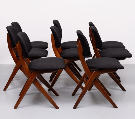 8 Sciccor Dining Chairs Louis Van Teeffelen For Wébé