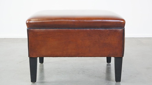 Large Sheepskin Leather Hocker