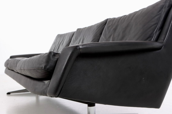 Image 1 of Vintage Danish design 3-seater leather shaker sofa