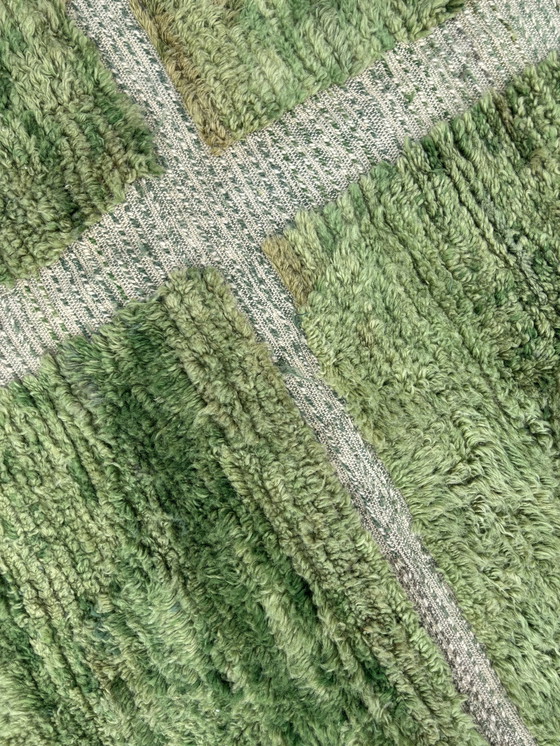 Image 1 of Modern Moroccan Green Wool Rug 210X320 Cm