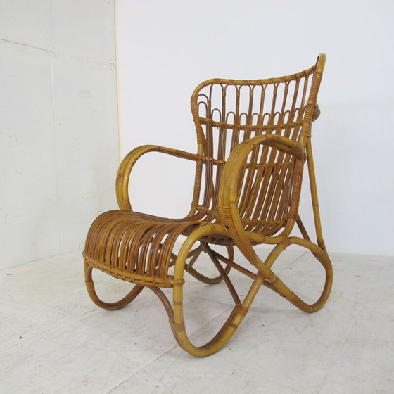 Image 1 of Vintage Rattan and Bamboo Easy Chair from Rohé Noordwolde, 1950s