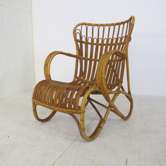 Image 1 of Vintage Rattan and Bamboo Easy Chair from Rohé Noordwolde, 1950s