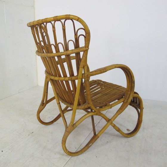 Image 1 of Vintage Rattan and Bamboo Easy Chair from Rohé Noordwolde, 1950s