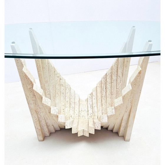 Image 1 of Mid-century sculptural travertine dining table, Italy 1970s