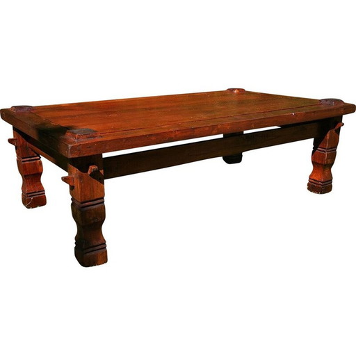 Vintage coffee table in solid wood, France 1950